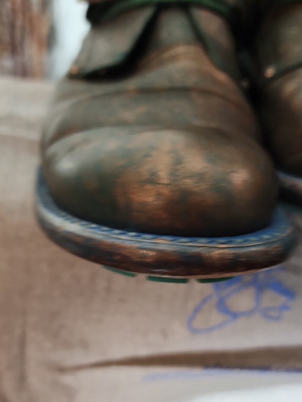 John FLuevog Metallic Green-Bronze Single Monk Strap Oxfords SIZE 7 - Picture 12 of 15